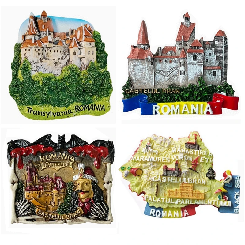 Bran Castle, Romania Handmade Painted 3D Fridge Magnets Tourism Souvenirs Refrigerator Magnetic Stickers