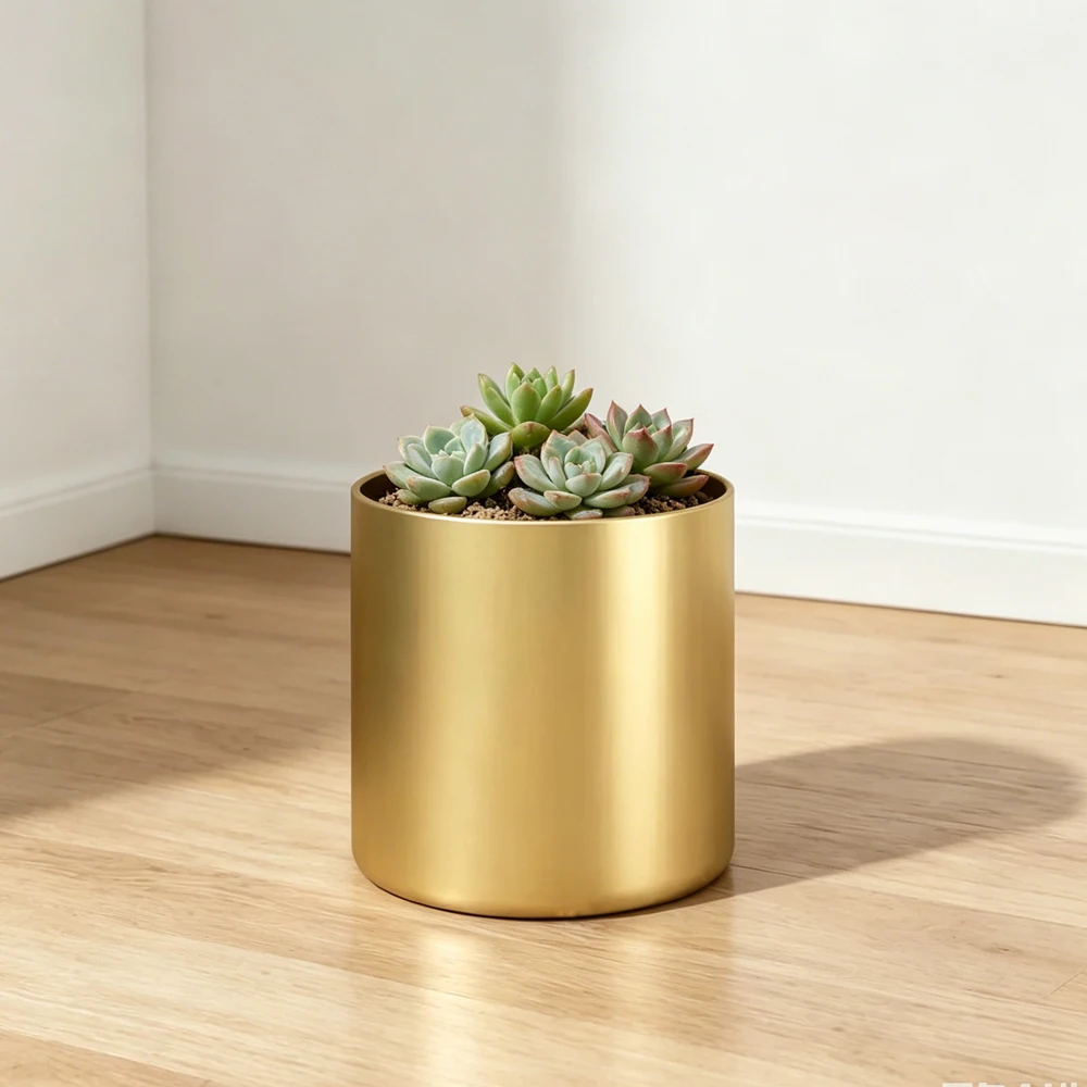 Metal Flowerpot Plant Flowerpot Creative Cylindrical Home Interior Decoration Vase Flower Arrangement Iron Flowerpot Ornaments