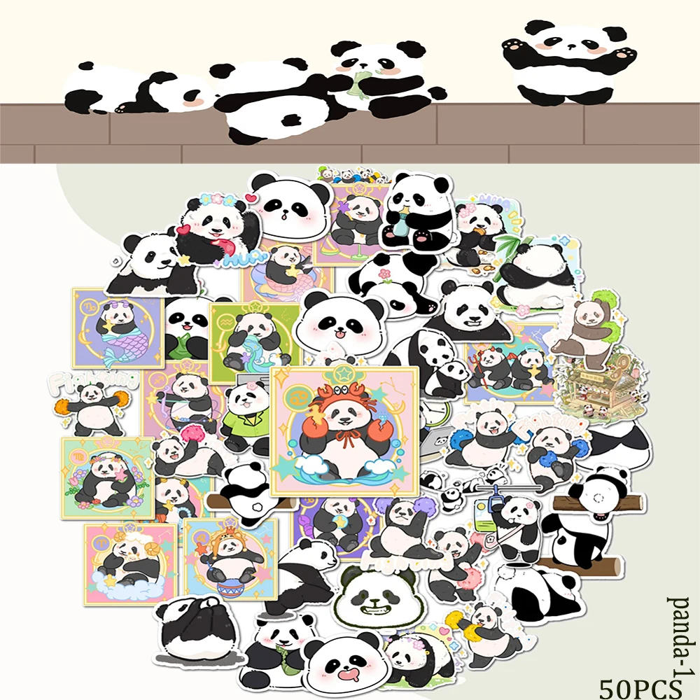 Art Craft Notebook - Sevimli Hayvan Panda Çıkartma Paketi, Su
