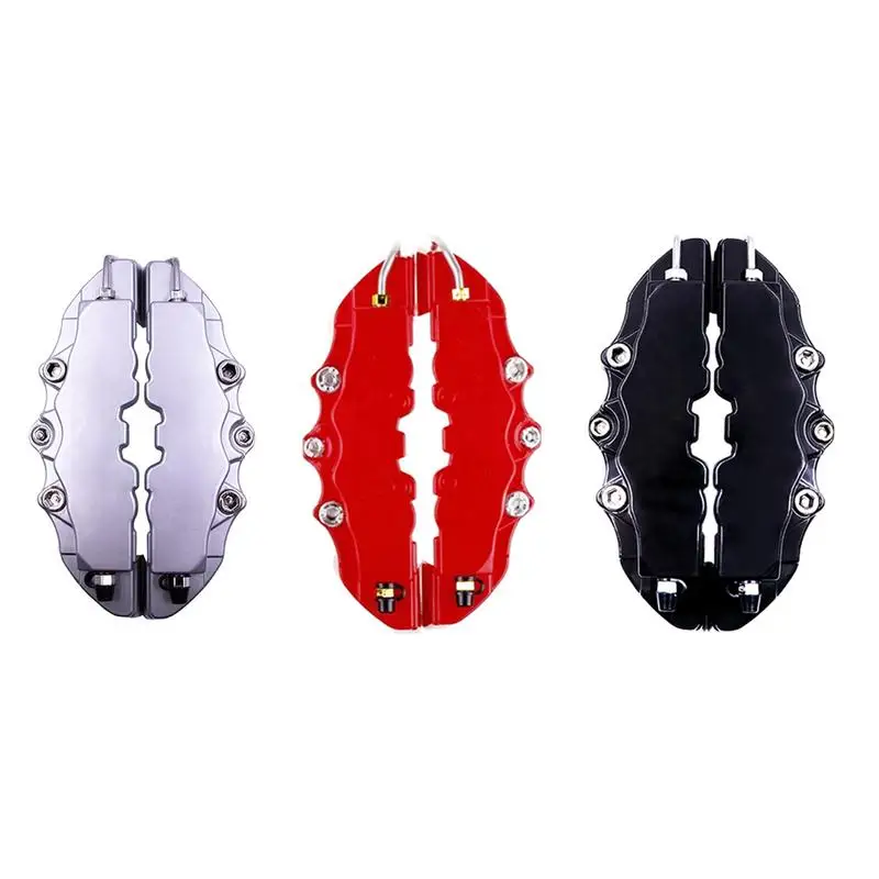 2pcs Caliper Covers Red Brake Caliper Covers Front & Rear Kits Brake Caliper Covers Red 3D Style Wheels Decor Car Accessories