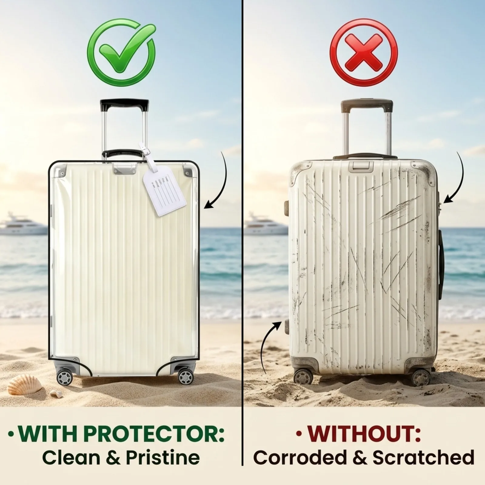 2-Piece Set of Upgraded Luggage Protective Covers and Luggage Tag Set, Suitable for 20-30inch Travel Suitcases, Dust Cover, Comes with Identification Tag, Essential for Quick Identification on Business Trips and Travel