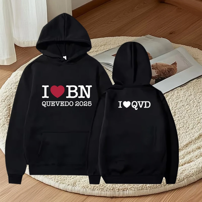 

Love Bn Quevedo 2025 fashion hoodie men women cool vintage Long sleeve Sweatshirt with print Graphics oversized hoodie unisex