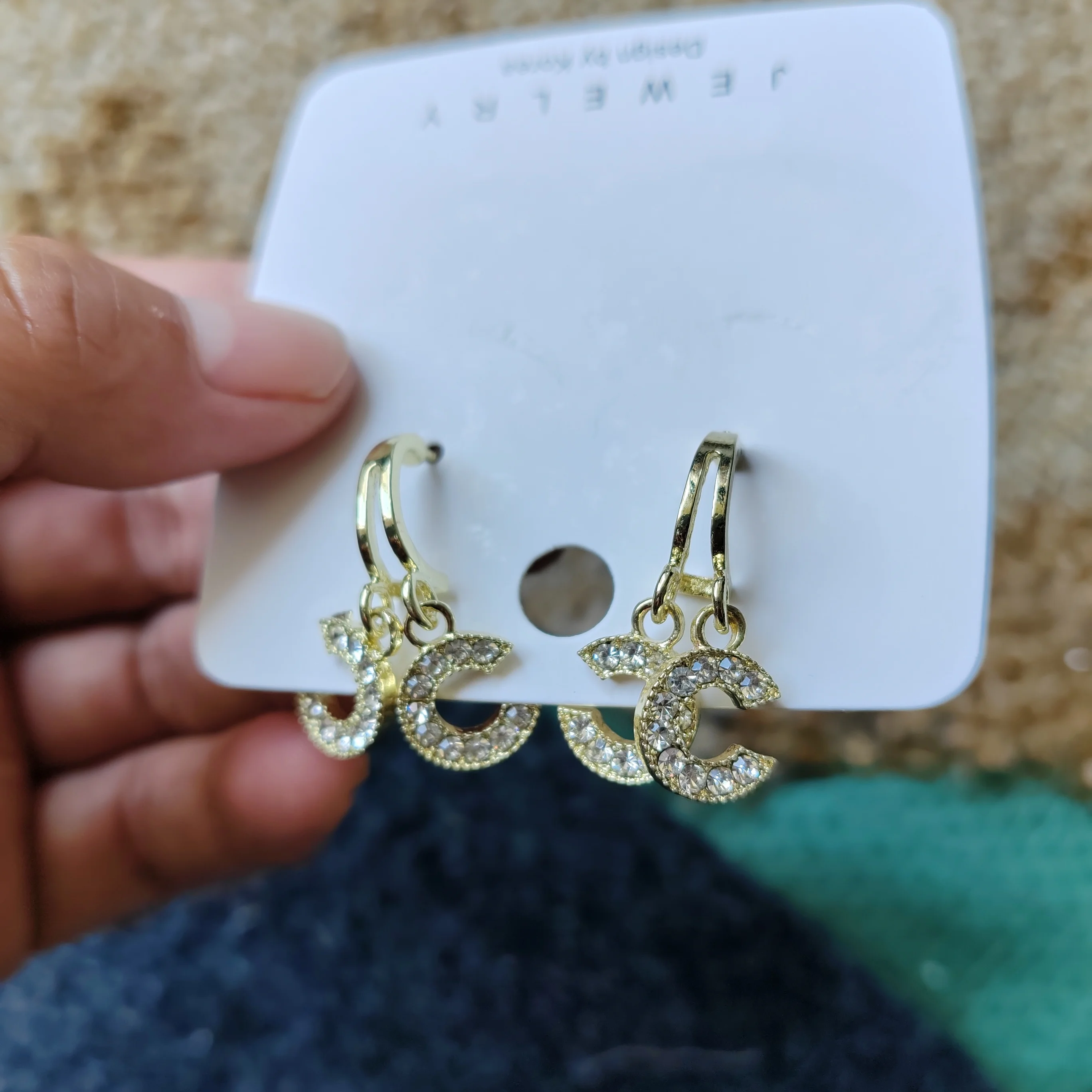 Women's Double C Letter Stud Earrings Fashion Jewelry for Daily Wear Party Mother's Day Gift Vintage Elegant Accessory