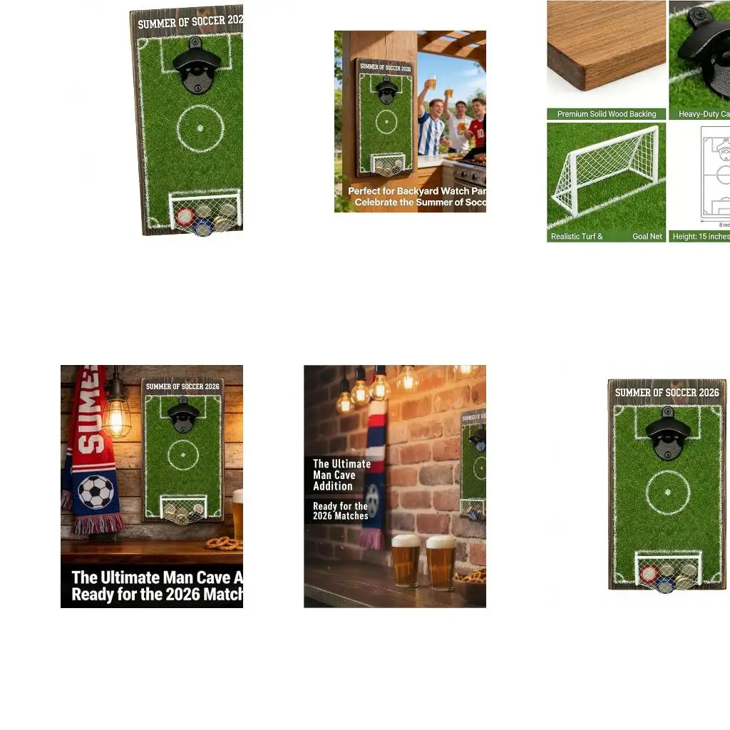  Creative Soccer Field Design Cap Collecting Bottle Opener for Man Caves Parties