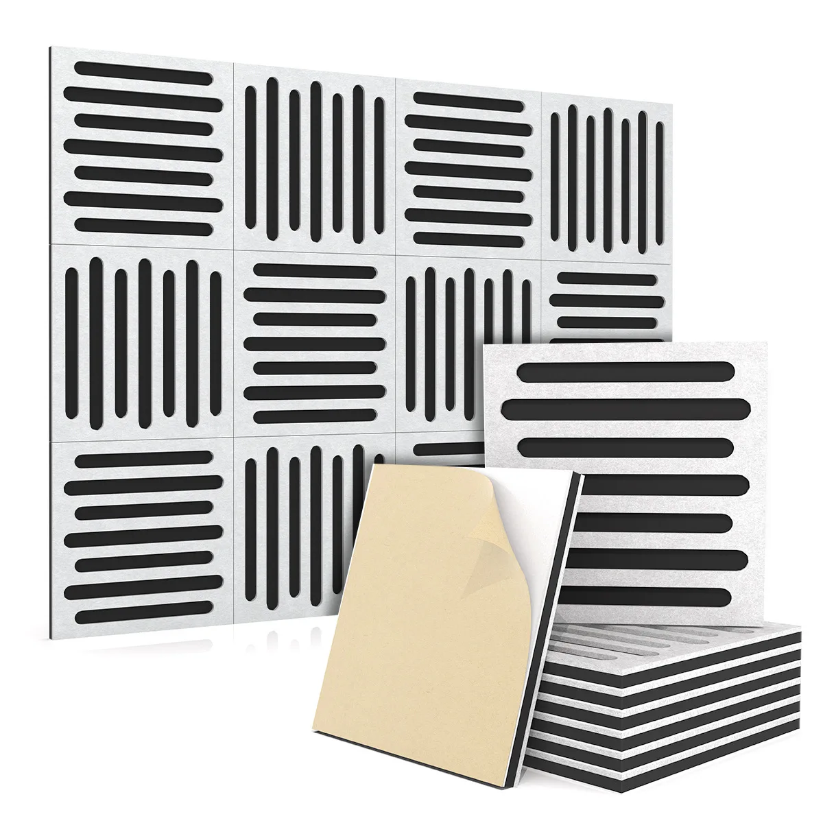 3D Acoustic Wall Panels Egg Crate Design High-Density Sound Absorbing Foam Panels for Home Theater Studio Office Noise