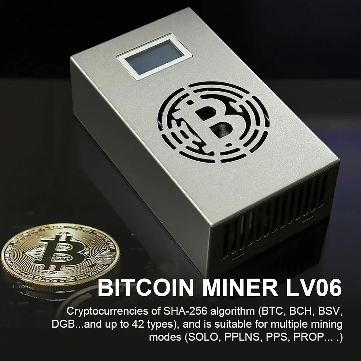 가정용 사일런트 비트코인 채굴기, 행운의 채굴기, LV06 500G, 해시율 BTC 로또 머신, 15W, 5V 6A 전원 공급 장치