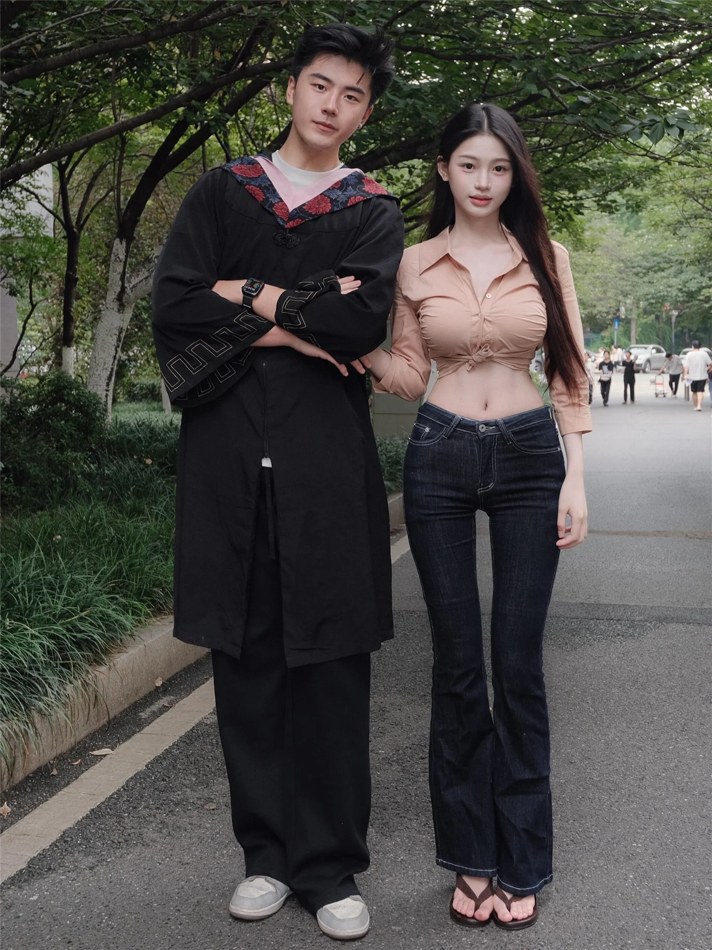 

Retro American Spicy Girl Flared Jeans Women's Slimming Extended Elastic Low Waist Pants Cotton Casual Spring Fashion