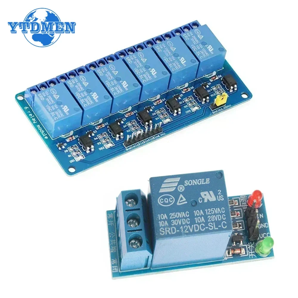 Relay Module 5V 12V 24V with Optocoupler Relay Output 1/2/4/6/8Way Relay Module for Arduino PLC Automation Equipment Control
