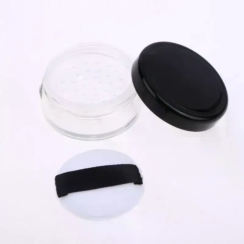 5g Portable Plastic Powder Box Empty Loose Powder Pot With Sieve Powder Puff Cosmetic Sifter Loose Jar Travel Makeup Container