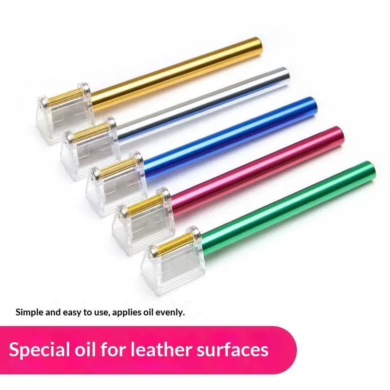 Aluminum Alloy Leather Edge Oil Pen Smooth Even Application Easy Operation Perfect For DIY Leathercraft Projects