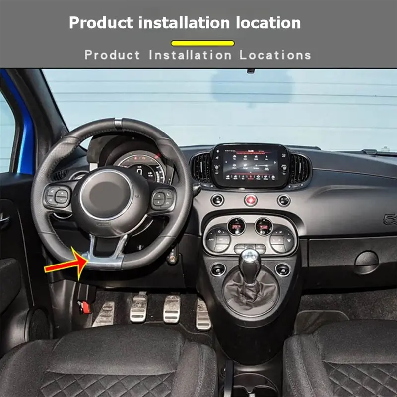 Reliable-For Fiat Abarth 595 695 2017-2025 Real Carbon Fiber Car Steering Wheel Lower V Trim Cover