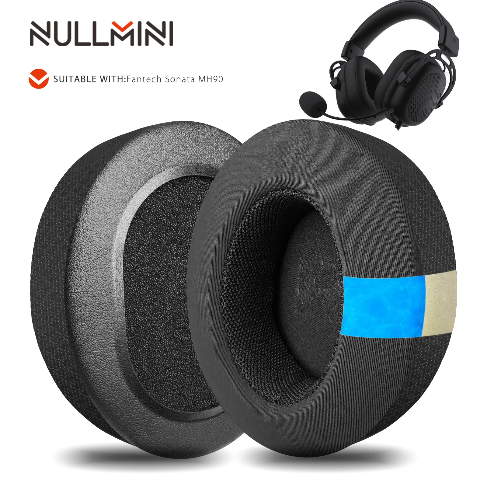 Nullmini Replacement Earpads for Fantech Sonata MH90 Headphones Cooling Gel Ear Pads Cushion Earmuffs Sleeve Headband