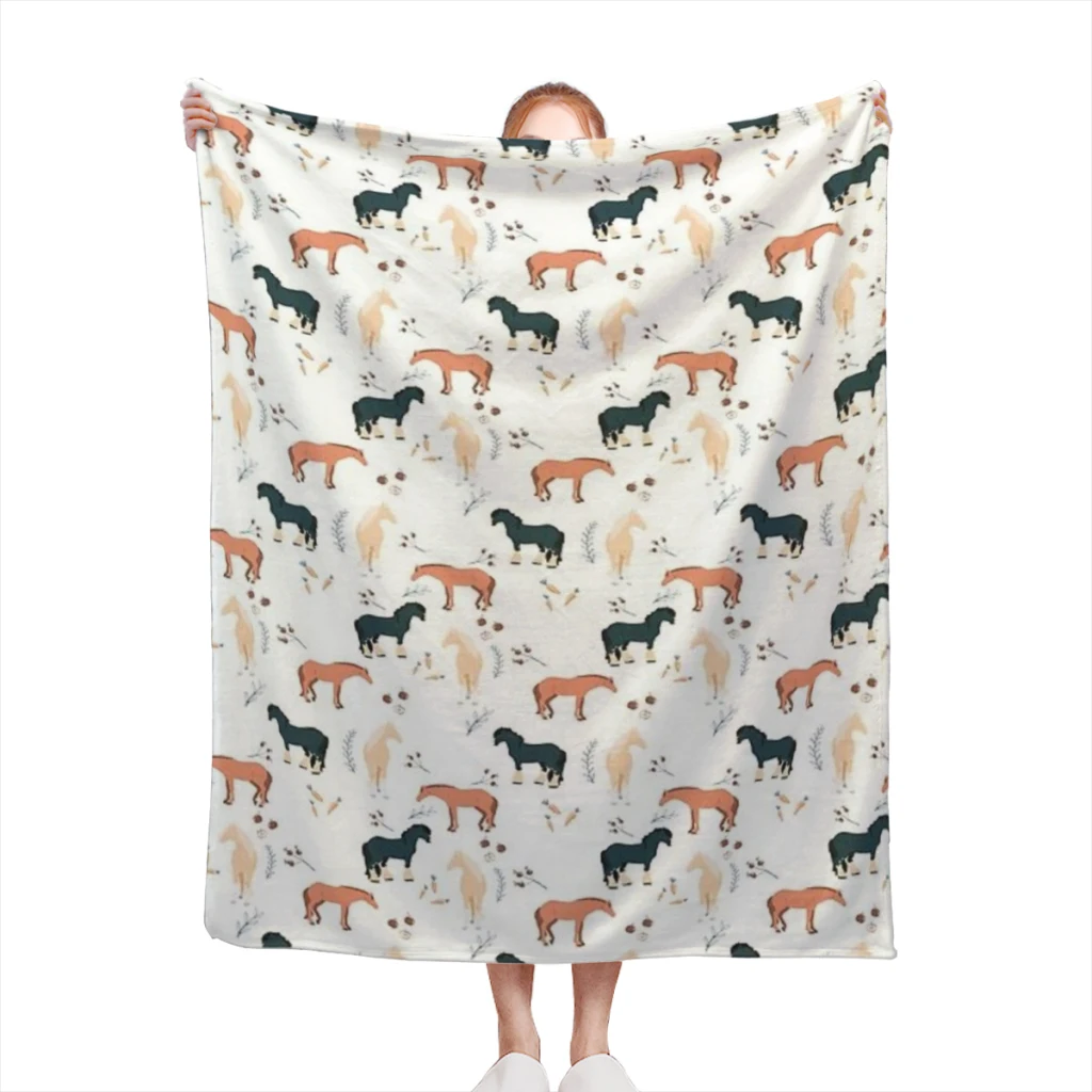 

All the Pretty Horses Blanket Sofa Bedroom Bed Home Office Nap Blanket Car Travel Picnic Blankets Gift