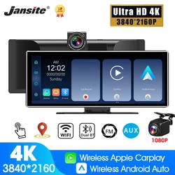 11.26 inch Dash Cam 4K Wireless CarPlay & Android Auto Bluetooth Audio GPS Navigation Dashboard Dual Lens Video Recorder DVR