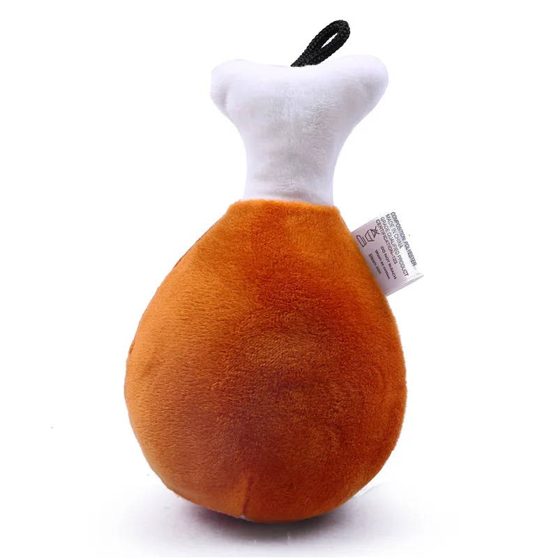 Dog Chew Plush Toy Squeaky Simulated Chicken Leg Bite-resistant Training Puppy Toy Interactive Stuffed Raw Dog Toy Supplies - view 6