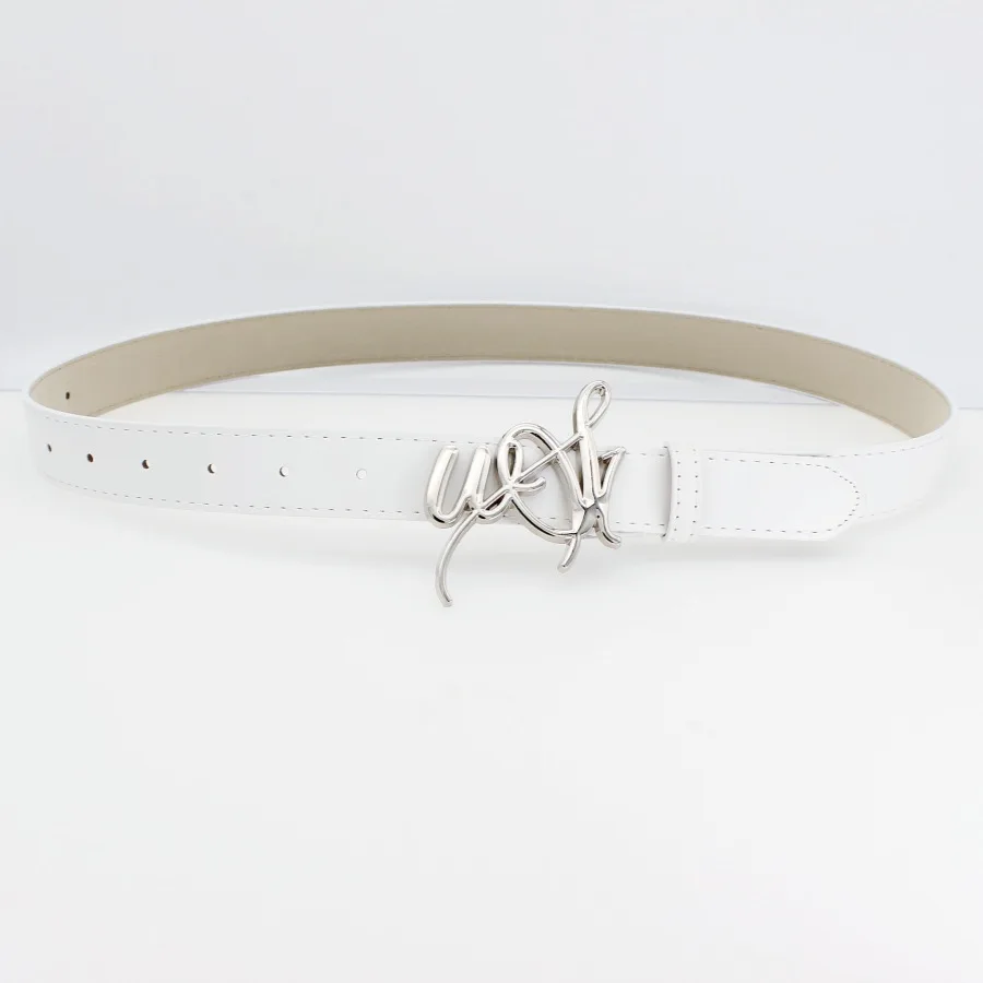 موضة جديدة الذهب H مشبك الأحزمة للنساء أسود براون الإناث حزام السيدات فستان الجينز حزام قابل للتعديل