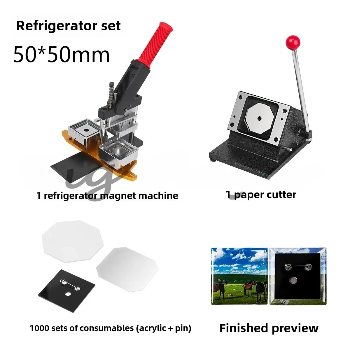 

Square Refrigerator Sticker Machine Badge Machine Magnet Suction Soft Magnetic Glue Acrylic Consumables Paper Cutter Card Press