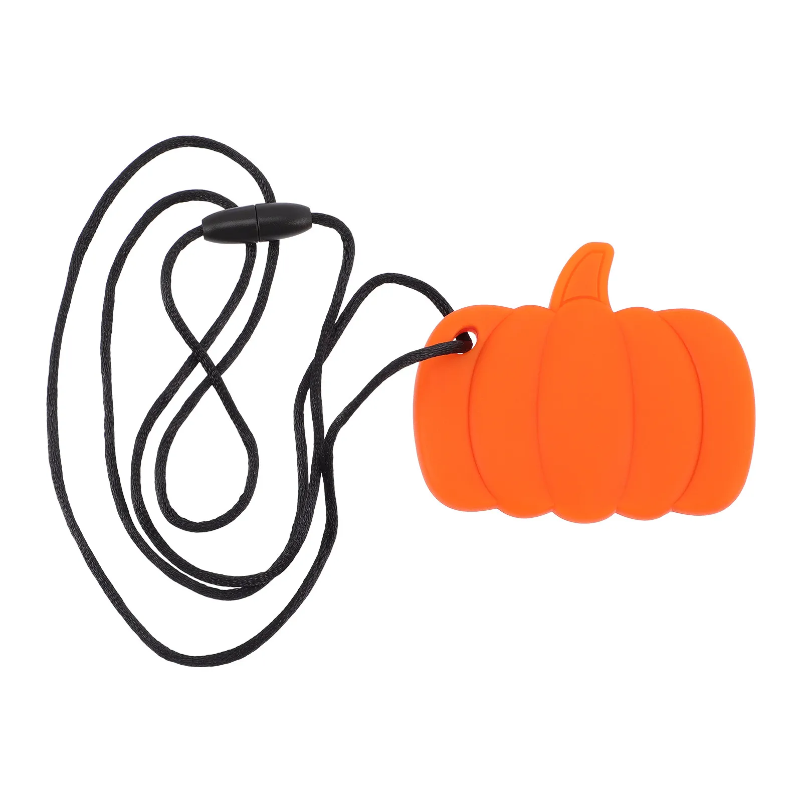 Pumpkin Teether Baby Teether Chewy Necklace Sensory Safe Smooth Round Gentle on Skin Easy Clean Silicone Teeth