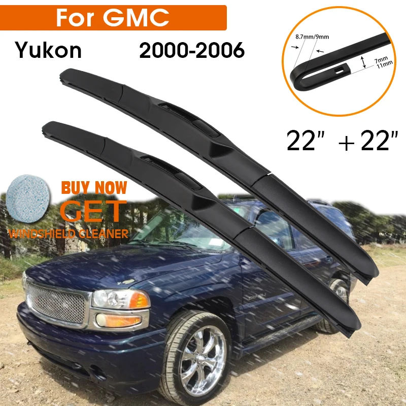 

Car Wiper Blade For GMC Yukon 2000-2006 Windshield Rubber Silicon Refill Front Window Wiper 22"+22" LHD RHD Auto Accessories
