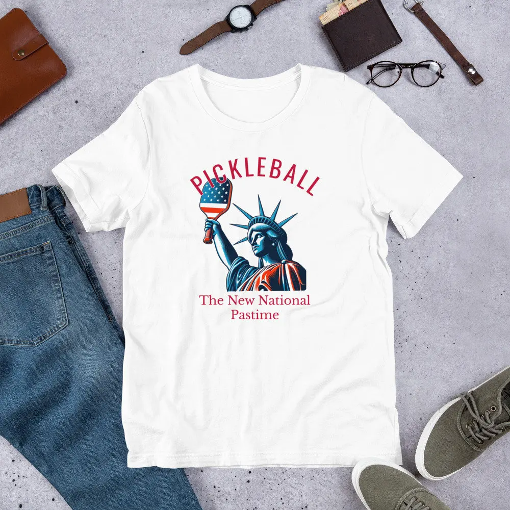 Patriotic 4th of July Statue Liberty Pickleball t shirt