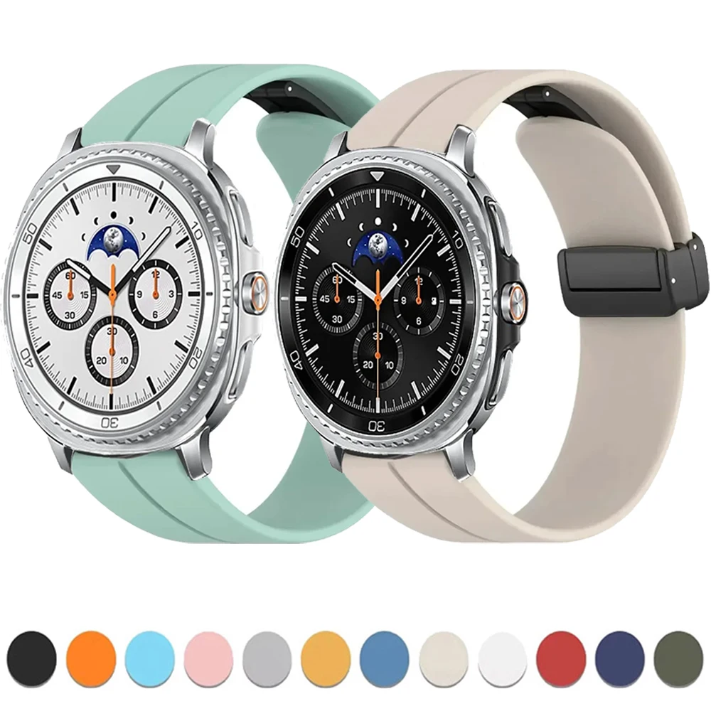 Silikonarmband für Samsung Galaxy Watch 8/8 Classic Magnetverschluss-Armband Correa für Galaxy Watch 8 44 mm 40 mm Sportarmband