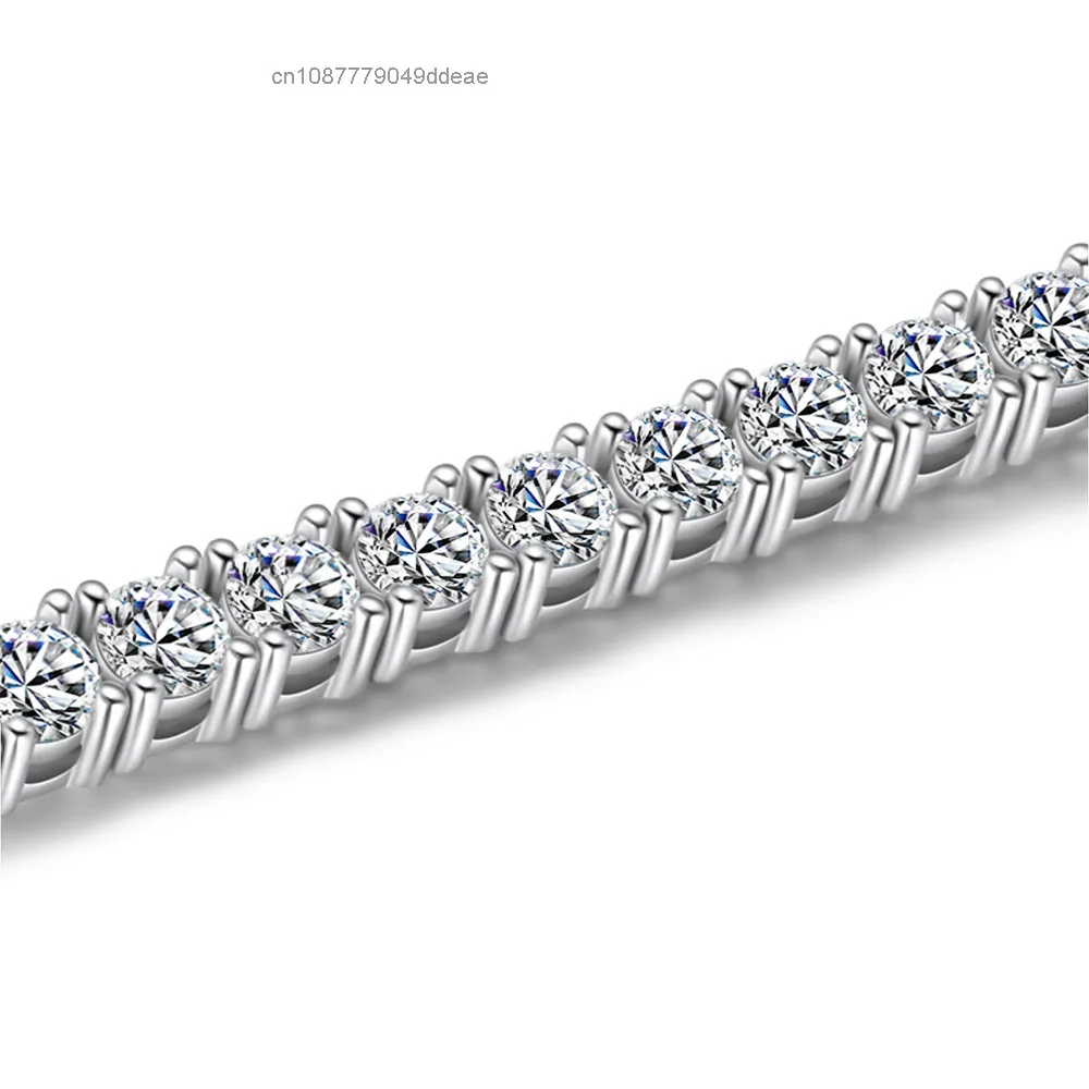 S925 necklace Moissanite 2mm 3mm 4mm Four Prongs Classical Style Lab Grown Diamond 9K 14K 18K Gold Tennis Necklace Bracelet C