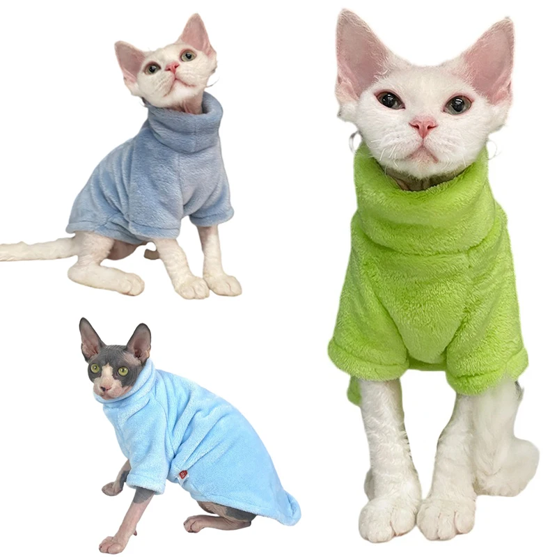 Cat Winter Warm Clothes Turtleneck Kittens Sweater Pet Fluff Jacket for Small Medium Dog Cat Jacket Puppy Coat Chihuahua Costume