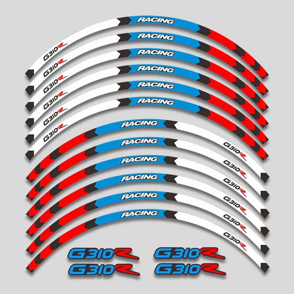 G310R Motorcycle Wheels Sticker Rim Tire Reflective Stripe Waterproof Decorative Decals Set For g310r RACING