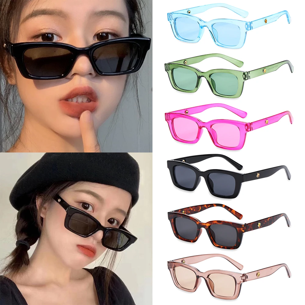 New Fashion Driver Goggles Square Frame Retro Sun Glasses Rectangle Sunglasses Sunglasses for Women Ladies Eyeglasses