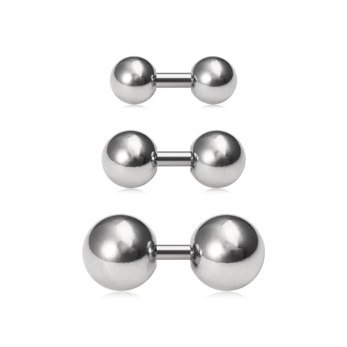3Pcs 5/6/8mm Ball Helix Conch Cartilage Barbell Earring for Unisex Surgical Steel PA Sexy Piercings Jewelry