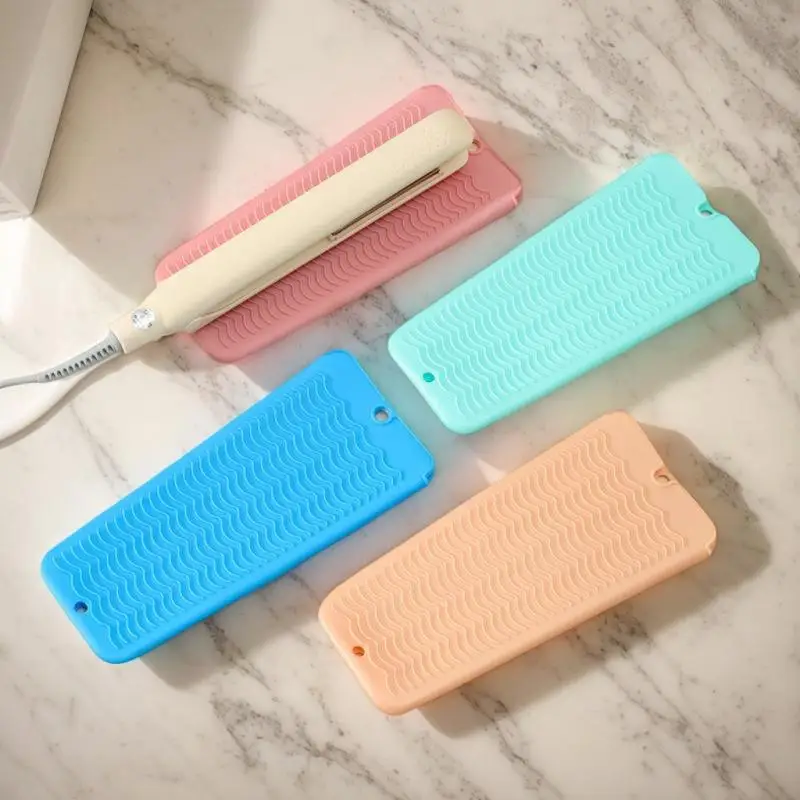 1PC Silicone Hair Curling Wand Cover Hair Straightener Storage Bag Hairdressing Curling Iron Insulation Mat Heat Resistant Pouch