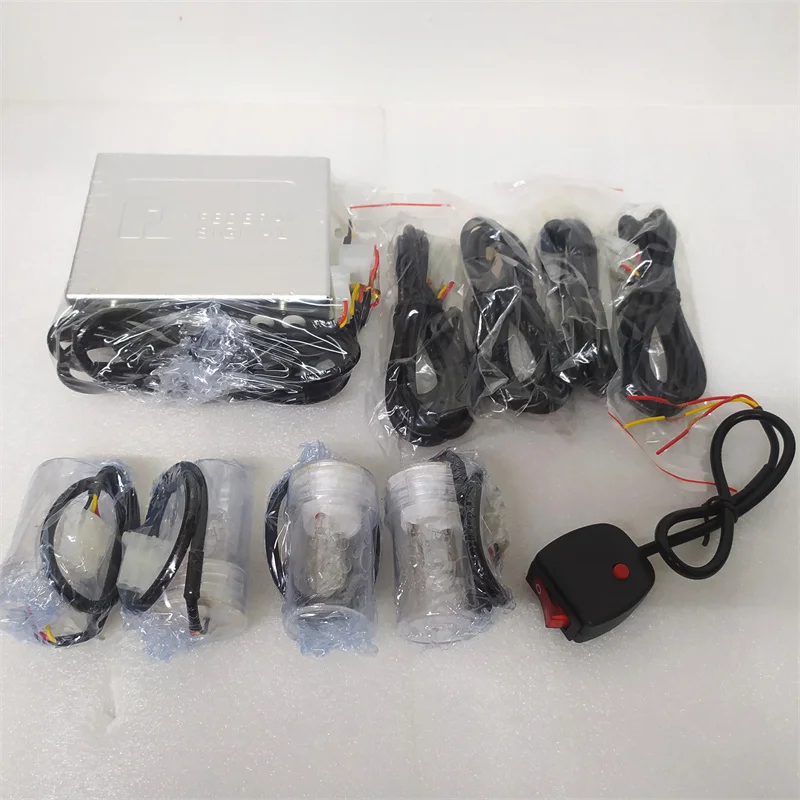 Kits de luz estroboscópica de xenón para coche, luz de advertencia oculta, lámpara intermitente con interruptor de control, impermeable, alta intensidad, 4 cabezales, 20W