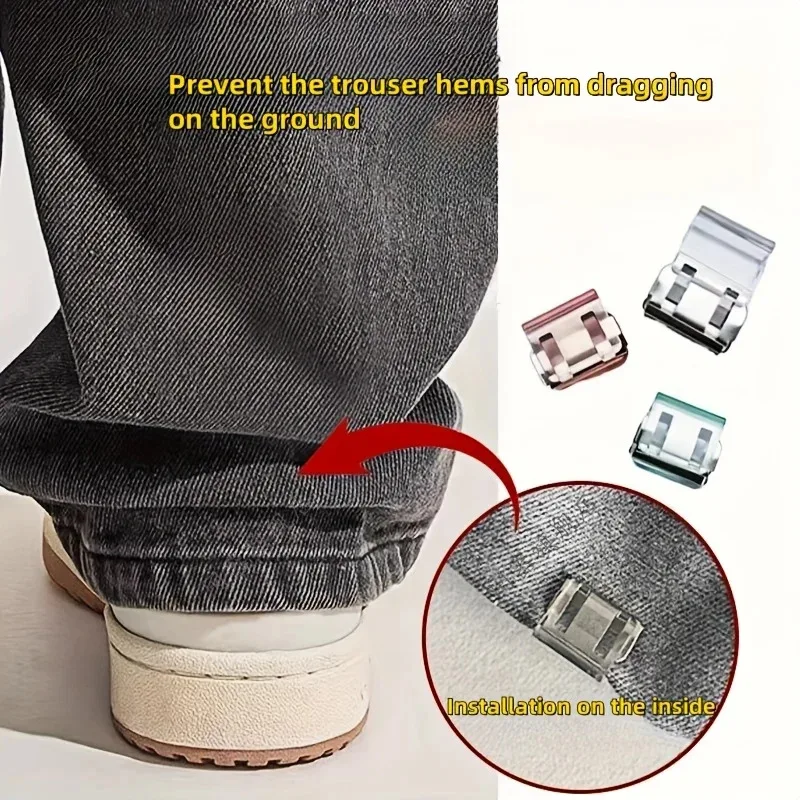 2/4/6/pcs Invisible Leg Shortening Clips - Anti-Slip Hem Grippers for Pants (No-Sew Hem Adjustment Tool)