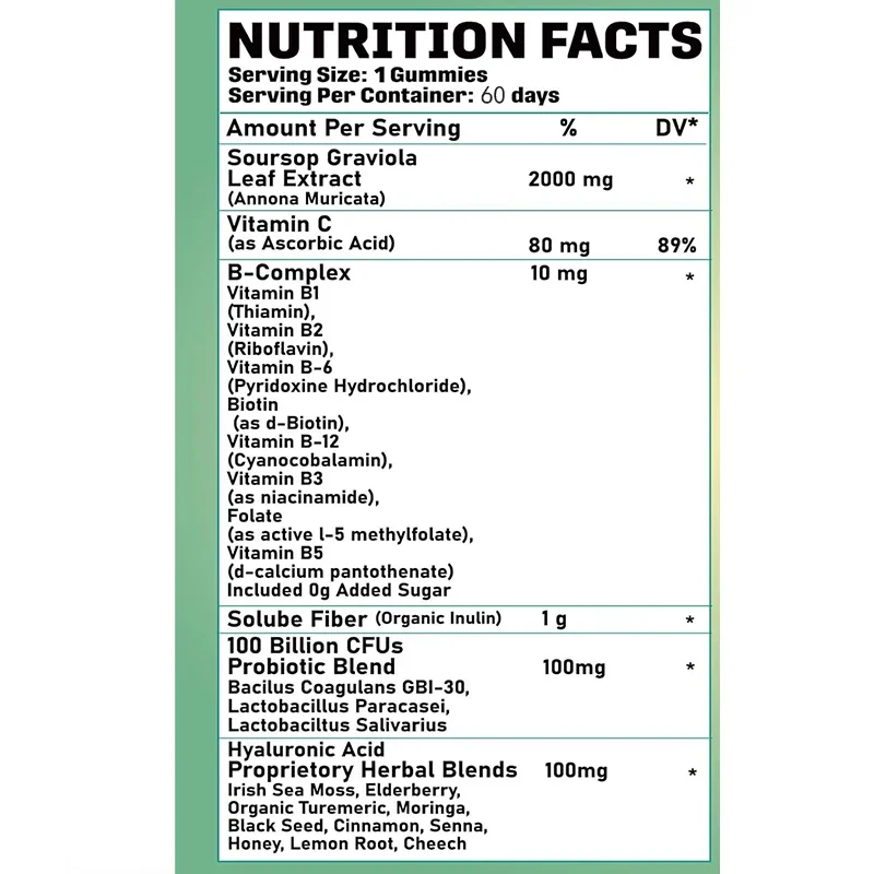 Probiotic Fiber Gummies, Organic Prickly Fruit Lychee Extract, Helpful for Digestive and Intestinal Health -60 Capsules