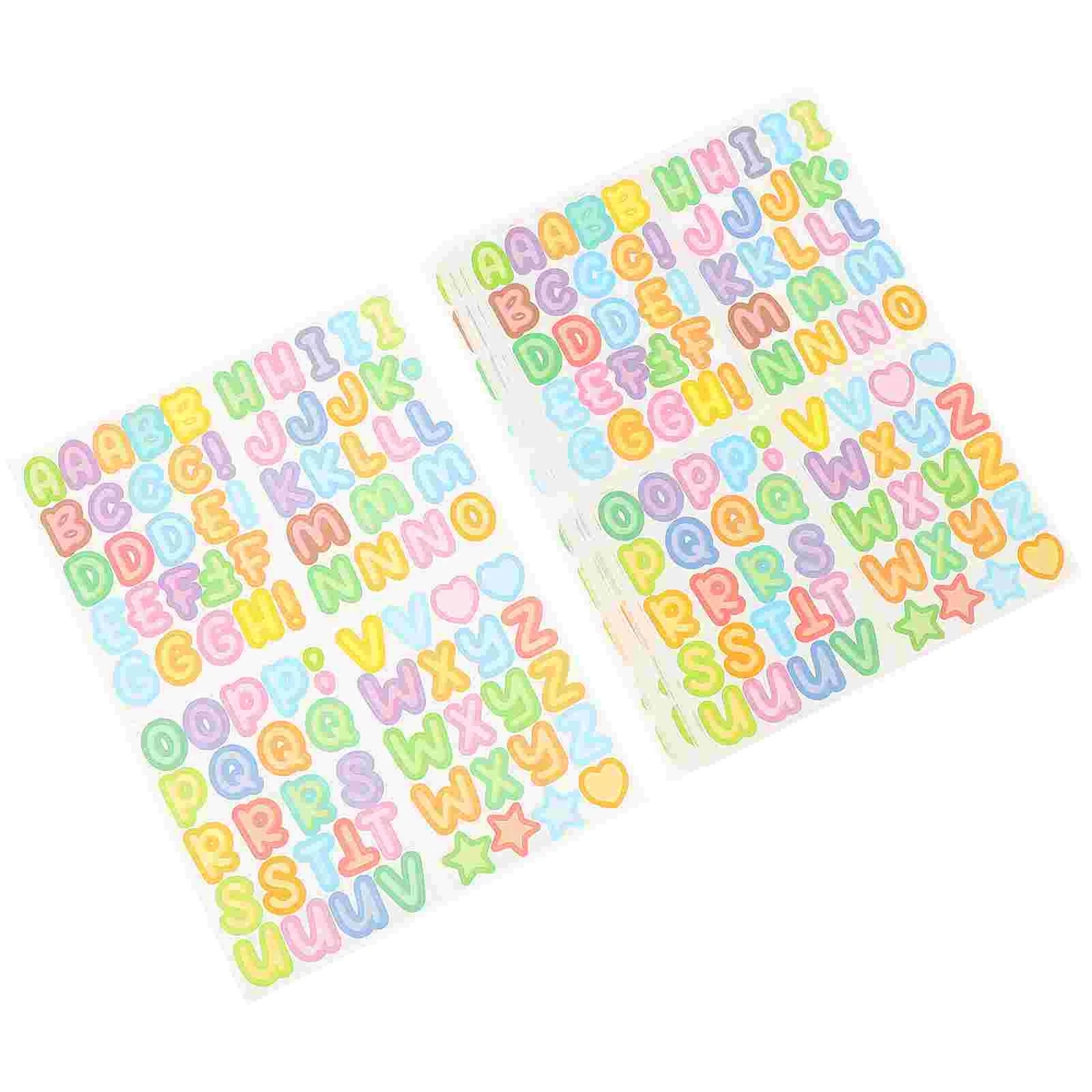

10 Sheets Scratch off Stickers Colorful English Alphabet Nail Mailbox Letters Name Self Adhesive Wallpaper Student