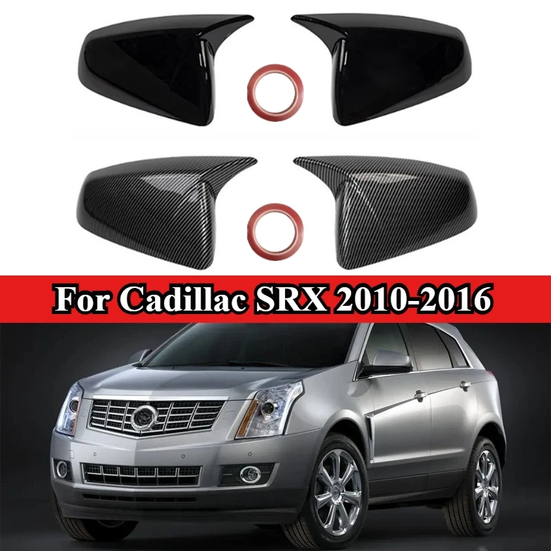 

For Cadillac SRX 2010-2016 Car Sticker Rearview Side Mirror Cover Wing Cap Exterior Door Rear View Case Trim Carbon Fiber Look