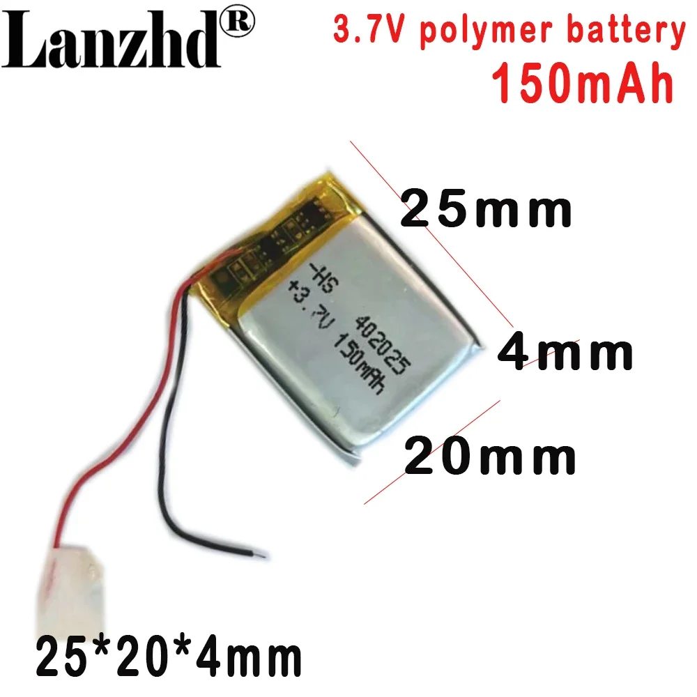 

402535 3.7V Polymer Lithium Battery 300MAH For plug-in card speaker car recorder LED light plate