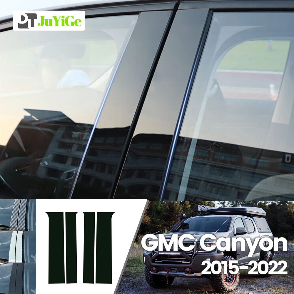 

For Chevrolet GMC Canyon 2015-2022 2016 2017 2018 Bright Black Carbon Fibre Window Door B C Sticker