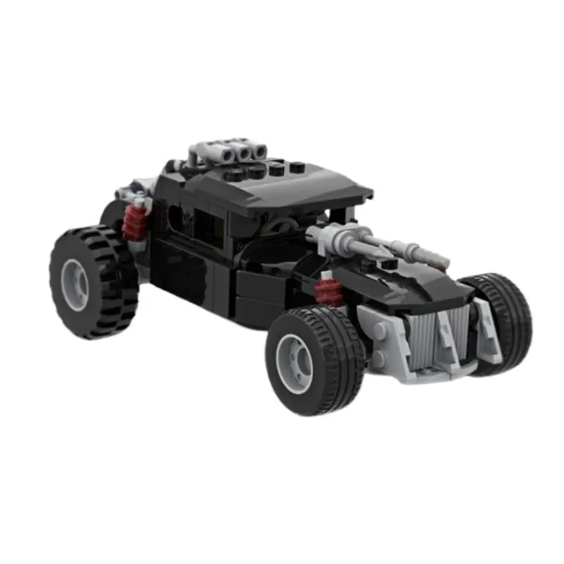 

298-piece small particle building blocks, classic movie-themed race car MOC vehicle model, collectible toy gift.