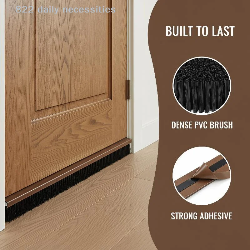 Door Bottom Seal Brush Weather Resistant PVC Sealing Strip Anti Insect Dust Proof for Outdoor Exterior Door All Season Use