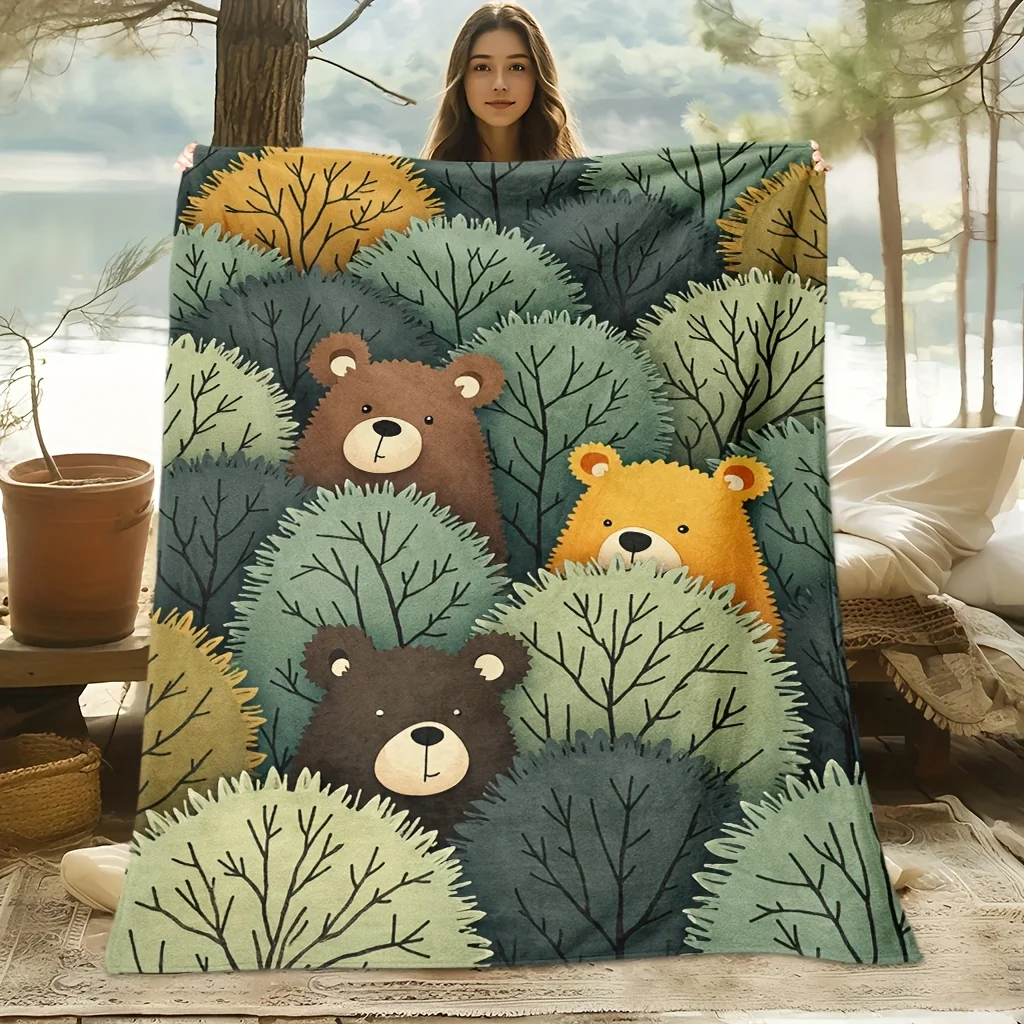 

Top pick1pc Nana Floral Fleece Blanket Blue Orange HD Print 100% Polyester All-Season Cooling Family Friends Gift