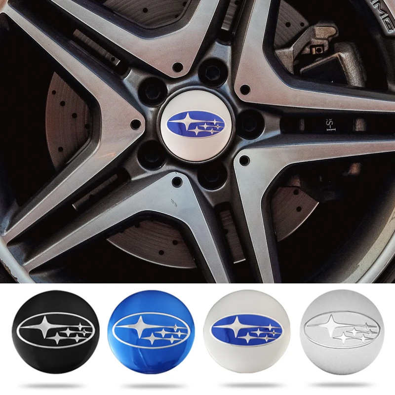 4Pcs 56mm Car Wheel Center Hup Caps Cover Stickers For Subaru Legacy WRX STI BRZ Impreza Forester Levorg Outback XV Exiga Ascent