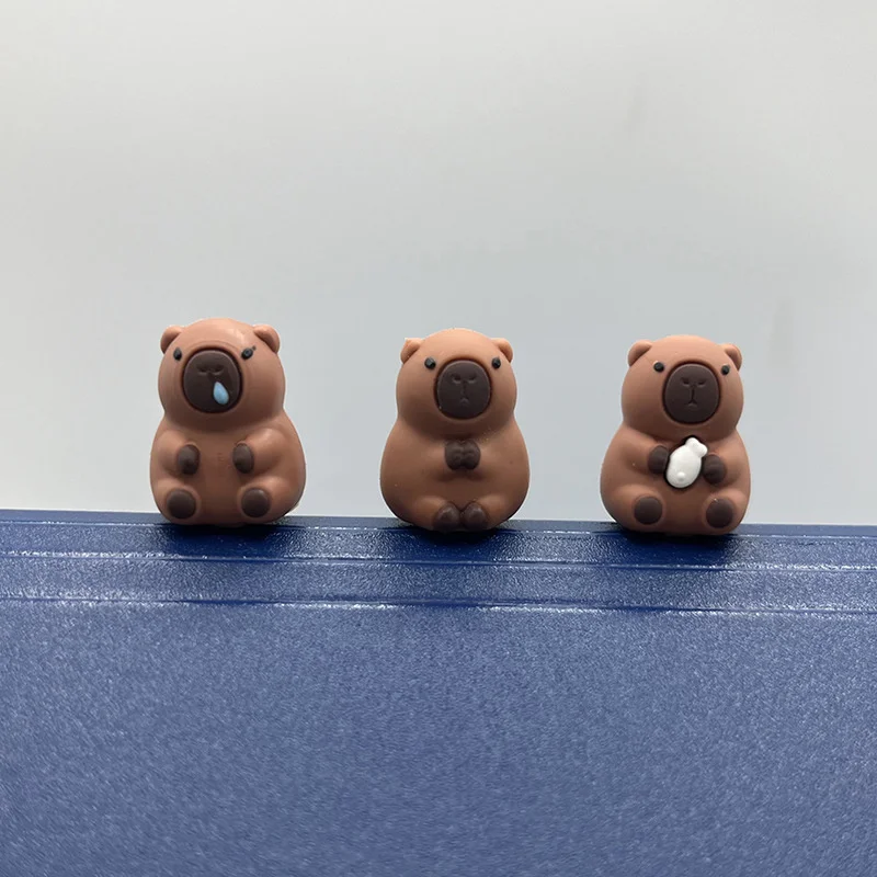 10 Uds. Bonita tapa de lápiz de capibara, fundas de silicona para bolígrafos para niños, extensor de lápiz bonito, papelería, suministros escolares