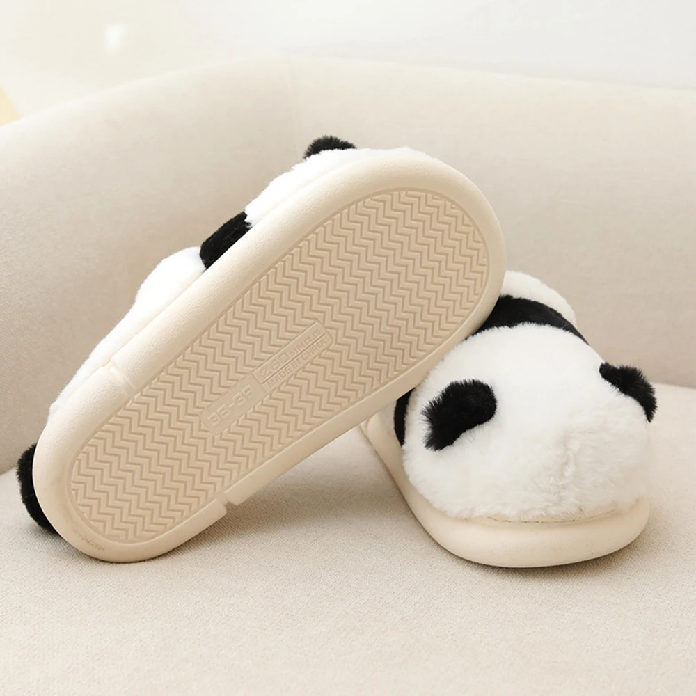 Cute Panda Slippers Winter Fuzzy Warm Animal Kawaii Fluffy Slipper Slippers Indoor & Outdoor Slippers for Women Girls