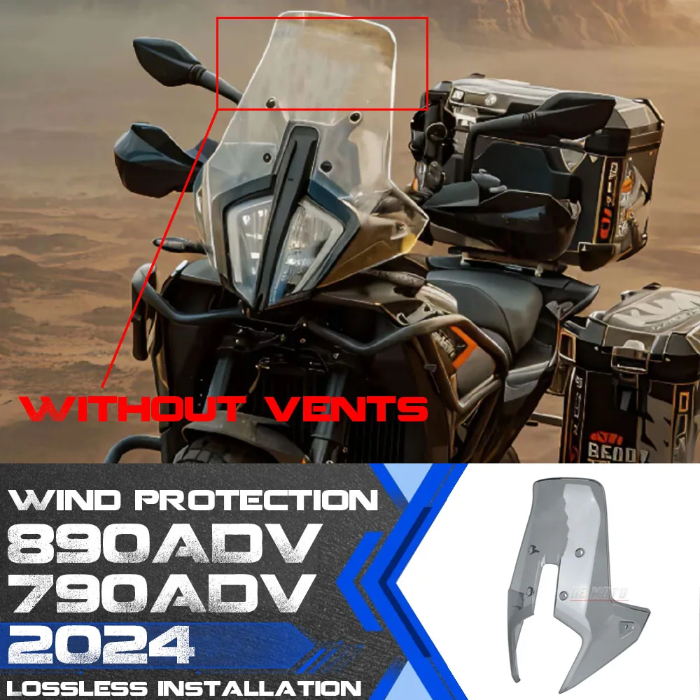 

For 890 790 ADV Adventure R Rally 2023 2024 Motorcycle Acrylic Rally Windshield Wind Deflector Screen Shield Windscreen Visor