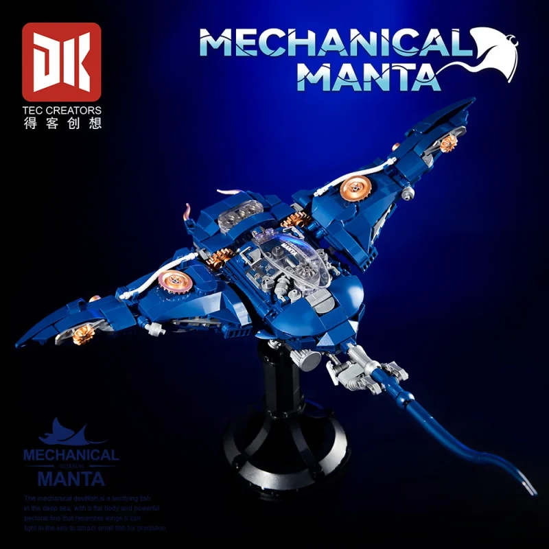 

TEC CREATORS DK7054 Механические строительные блоки Manta Ray, игрушка | Интерактивный набор кирпичей «сделай сам», 689 шт., идеальный подарок для детей и взрослых