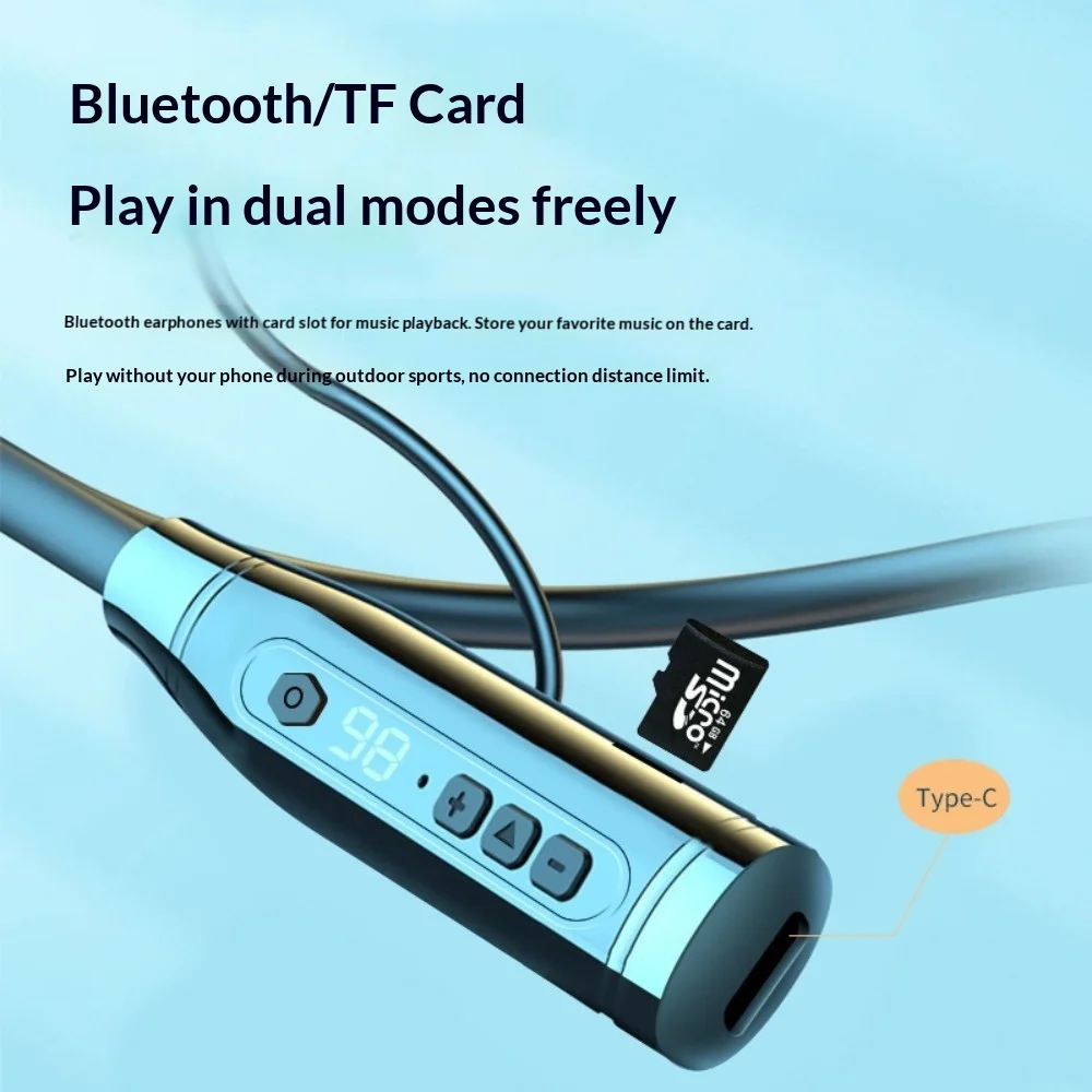 Neck-hung Wireless Earphones Bluetooth 5.3 High Sound Quality Noise Cancellation 2025 New Model Sports Running Fitness Business view 4