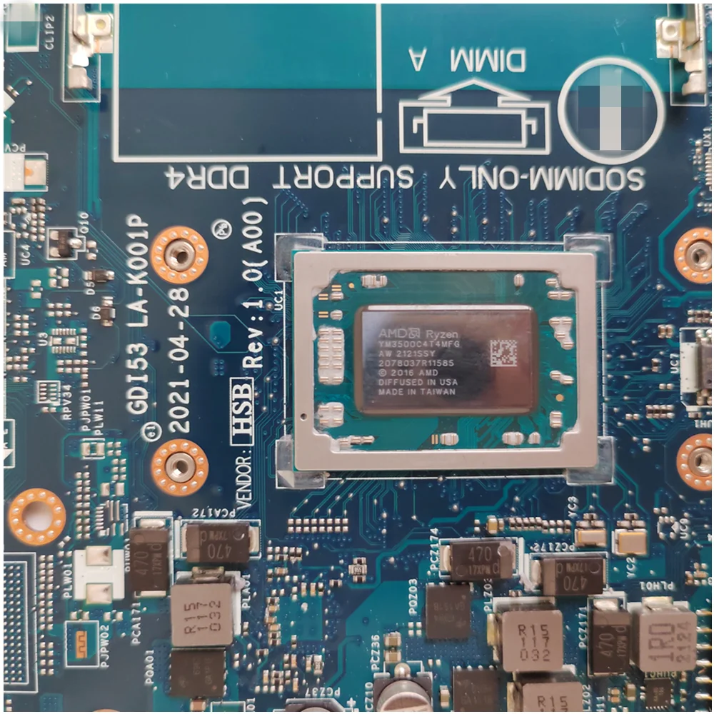 LA-K001P For Dell Inspiron 3505 Motherboard CPU R3 R5 R7 CN-0GWD64 GWD64 DRFWY 0DRFWY 100% Test OK