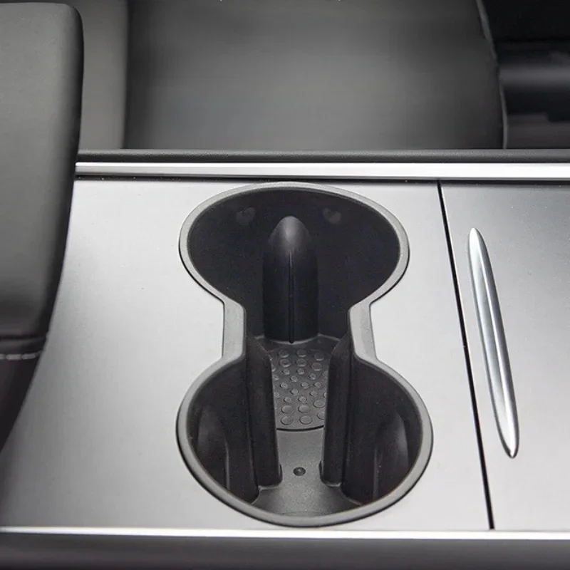 For Tesla Model 3 Highland 2024 Water Cup Holder Insert Center Console Organizer TPE Storage Box Newest Model3 Car Accessories