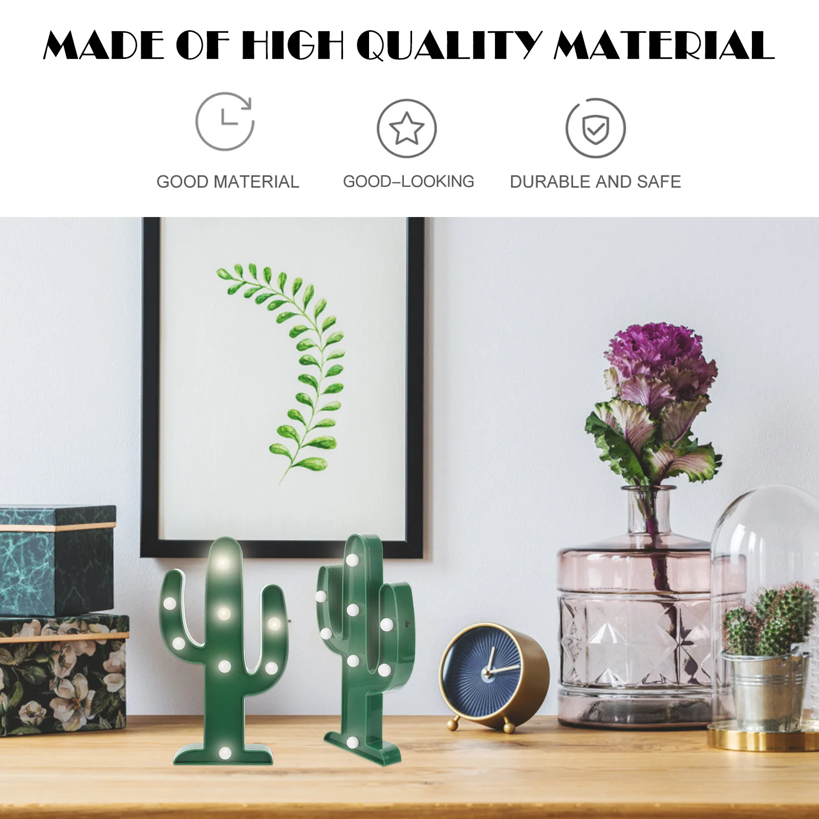 

2Pcs Night Light Cactus Styled Lamp Premium PVC LED Light for Home Decor Holiday Gift Valentine Wedding Party Festival Lamp